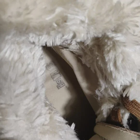 CRASH Faux Fur Lined Lace Up Winter Sneakers Brown Women’s Size 7.5 - Picture 6 of 6